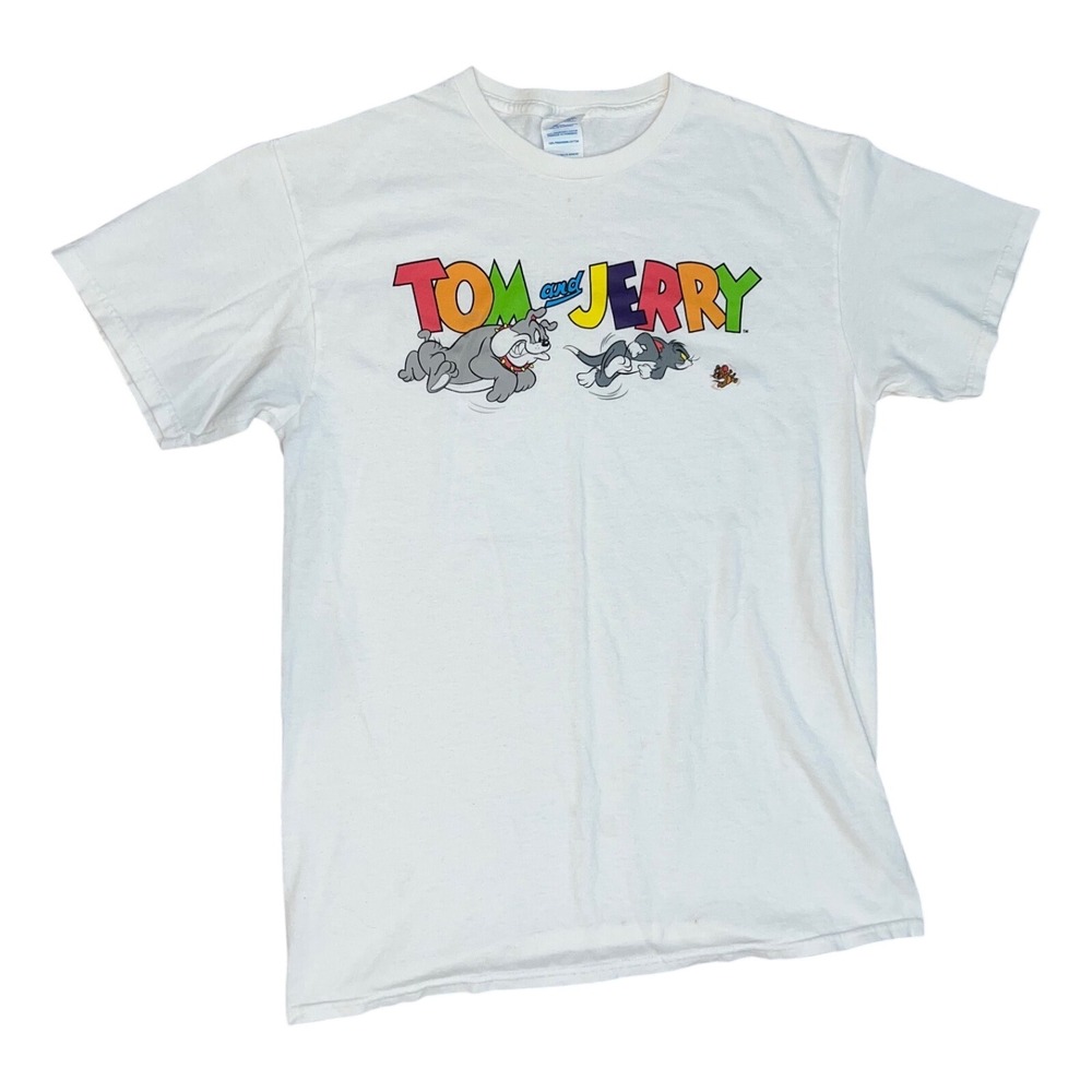 Vintage Tom And Jerry Cartoon Shirt M White